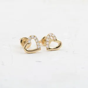 0.12CTW Moissanite Heart Cut Stud Earrings