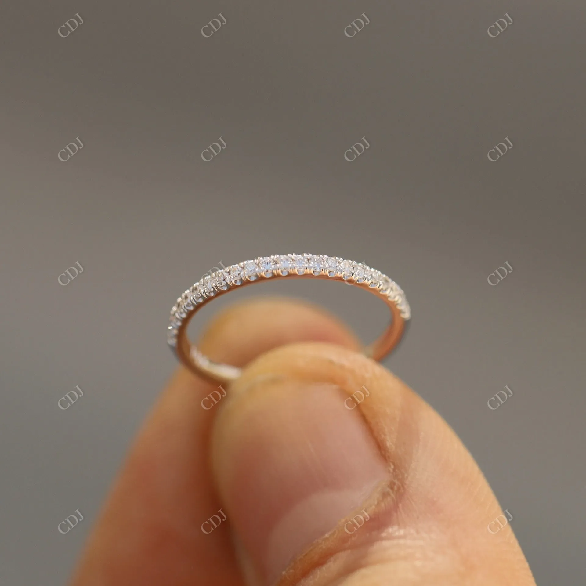 0.15CTW White Gold CVD Diamond Wedding Band