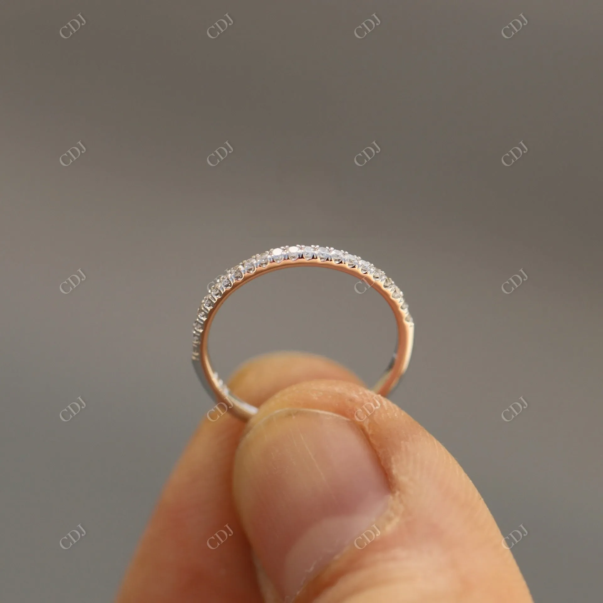 0.15CTW White Gold CVD Diamond Wedding Band