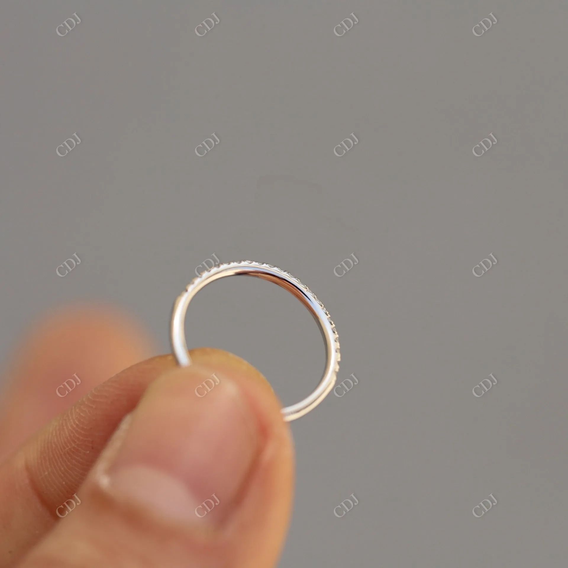 0.15CTW White Gold CVD Diamond Wedding Band