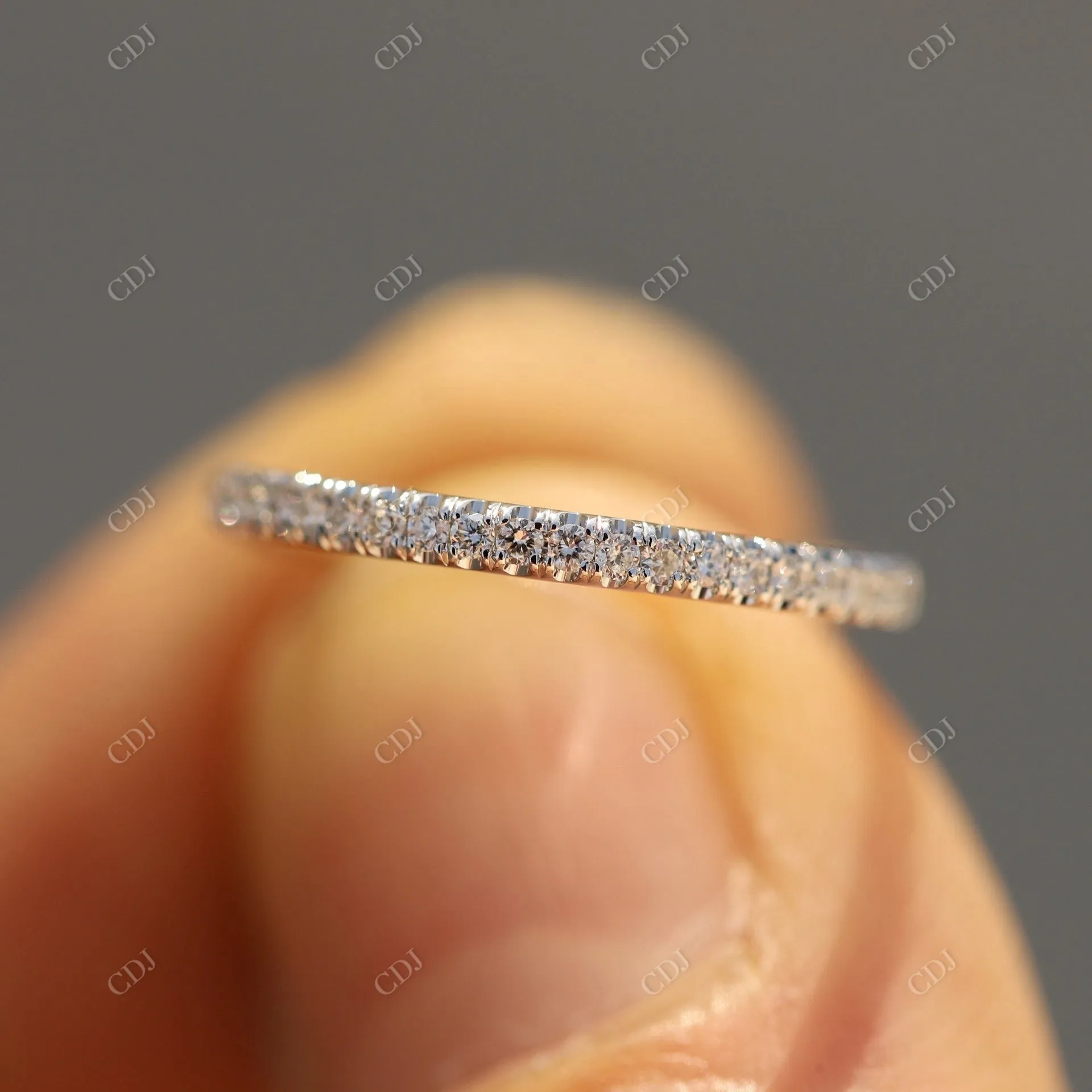 0.15CTW White Gold CVD Diamond Wedding Band