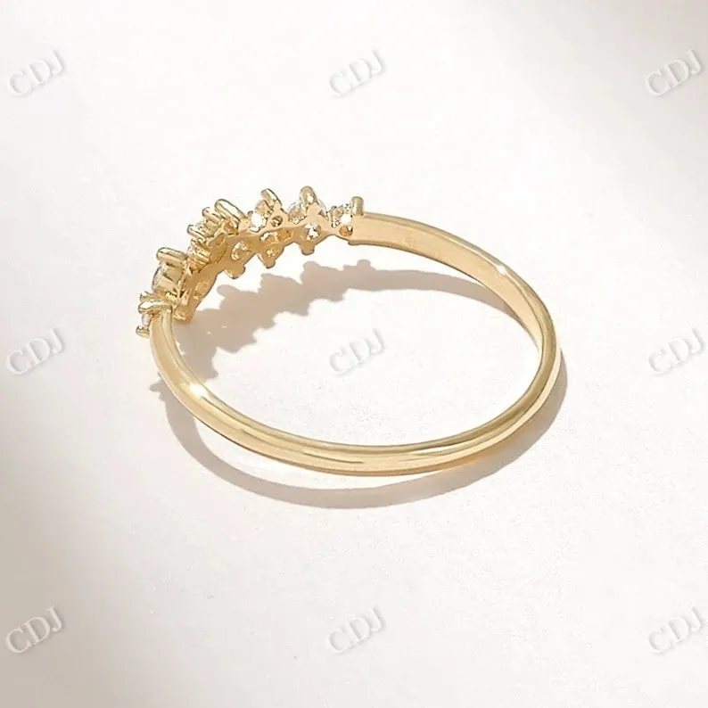 0.21CTW Round Cut Lab Grown Diamond Floral Wedding Band