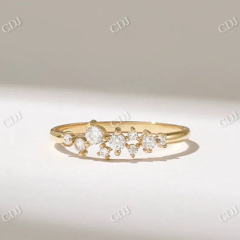 0.21CTW Round Cut Lab Grown Diamond Floral Wedding Band