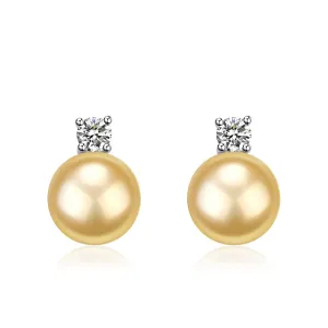 10-12mm Golden South Sea Pearl & 18K Gold Sasha Earrings