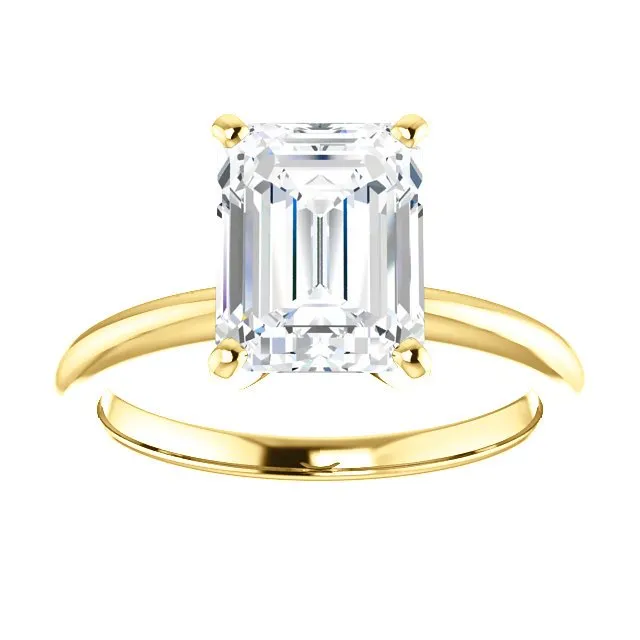 14KT GOLD 2.00 CT EMERALD DIAMOND SOLITAIRE RING