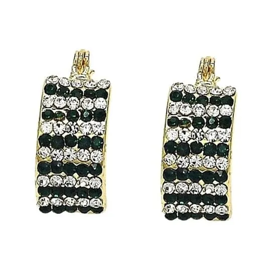 18k Gold-filled Emerald Crystal Pavé High-polish Earrings