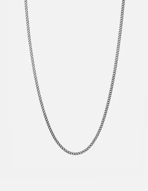 3mm Cuban Chain Necklace, Sterling Silver