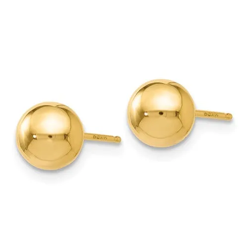 6mm Gold Ball Stud Earrings