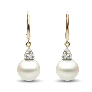 Always Collection White South Sea 10.0-11.0 mm Pearl and Diamond Earrings