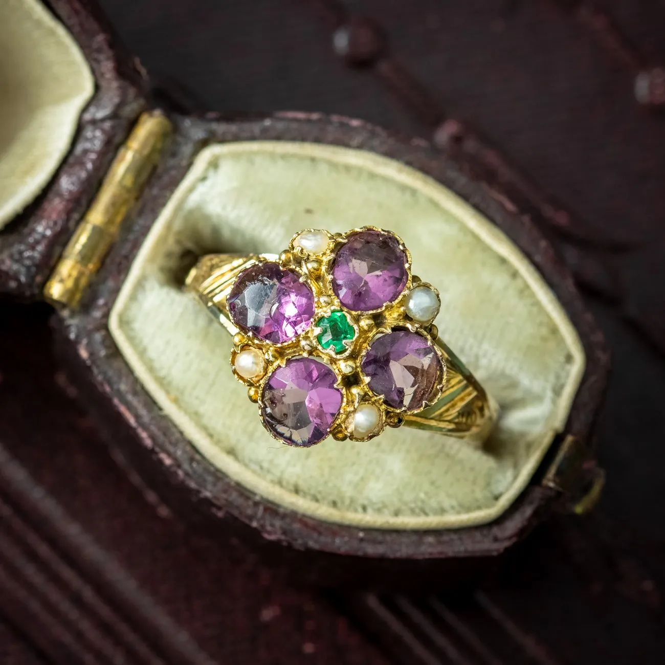 Antique Victorian Suffragette Cluster Ring Dated 1900