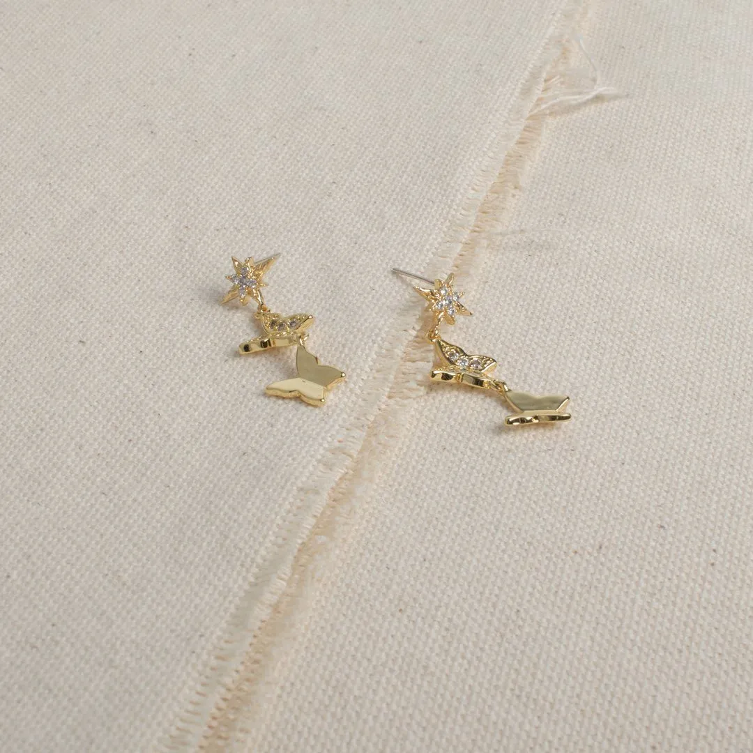 Aries Dangling Butterfly Earrings