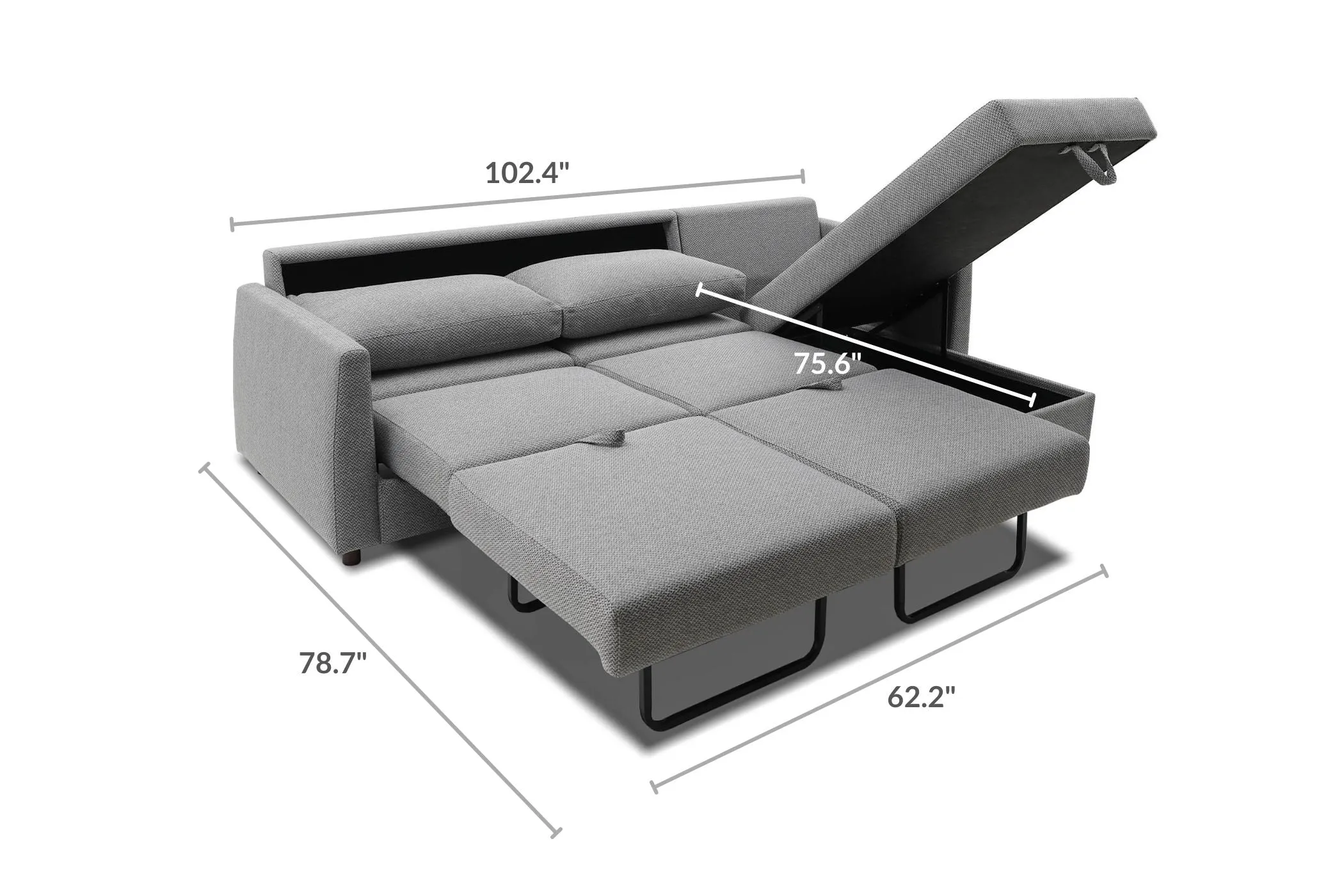 Bergen Reversible Sectional Sofa Bed With Storage