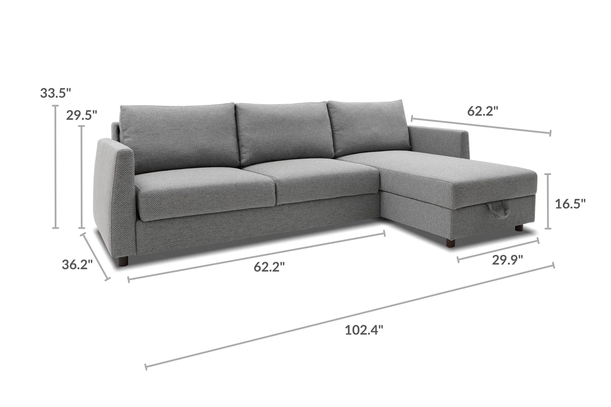 Bergen Reversible Sectional Sofa Bed With Storage