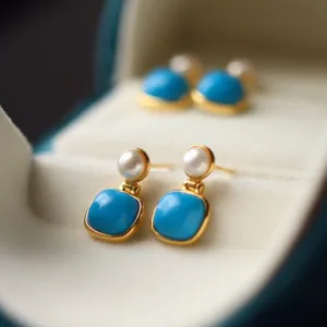 Blue Turquoise and Freshwater Pearl Drop Earrings