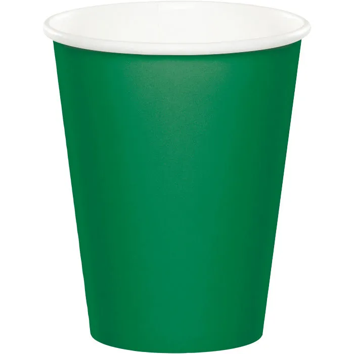 Bulk Emerald Green 9 oz Hot & Cold Paper Cups (240 per Case)