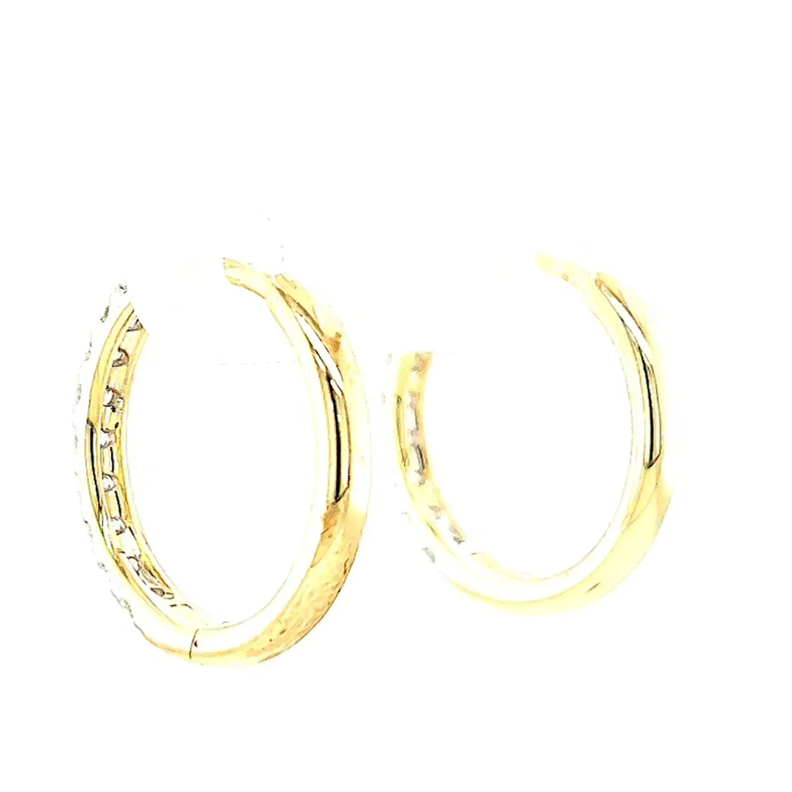 Celebration 9ct Two Tone Gold Round Brilliant Cut 1/2 CARAT tw of Lab Grown Diamonds Huggie Earrings