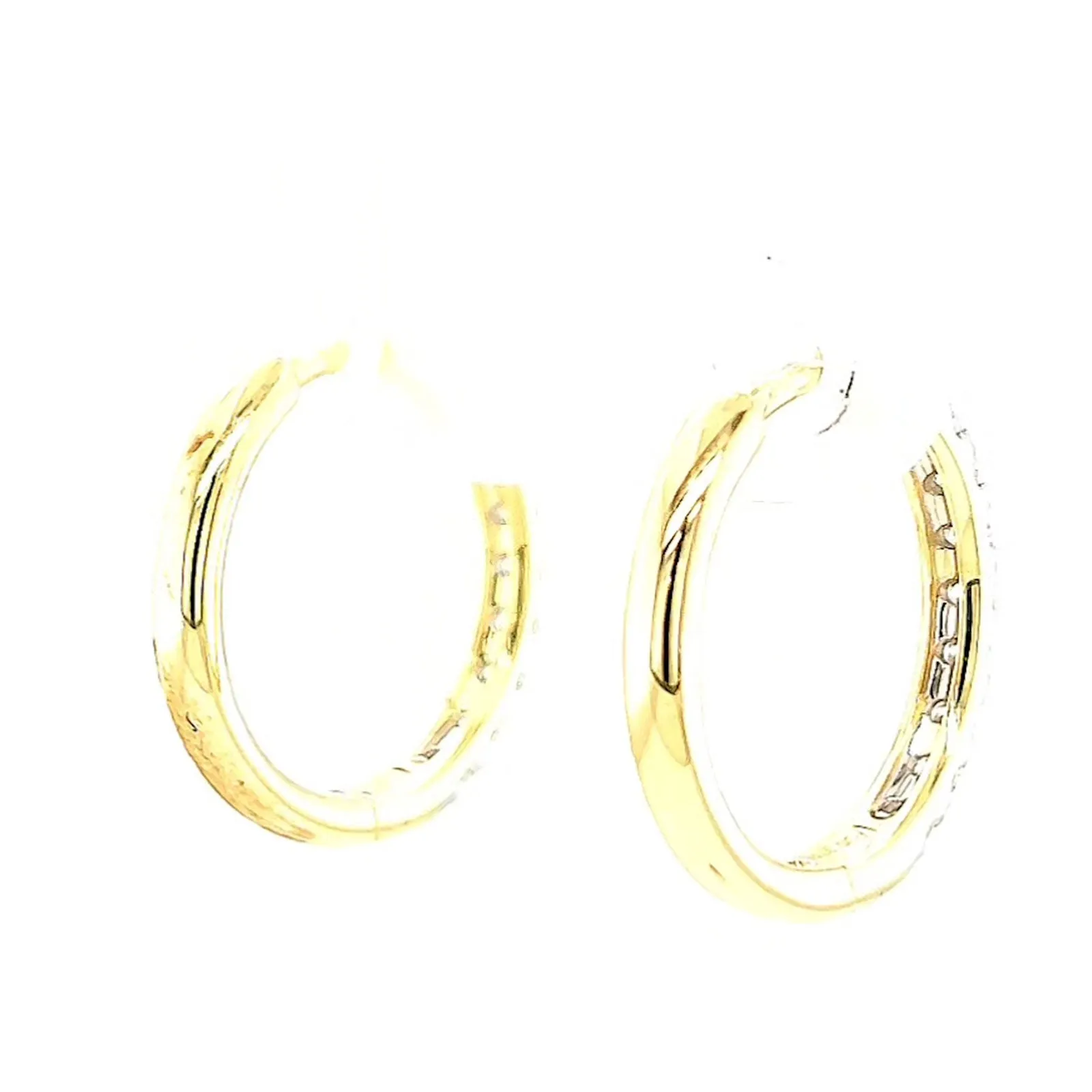 Celebration 9ct Two Tone Gold Round Brilliant Cut 1/2 CARAT tw of Lab Grown Diamonds Huggie Earrings