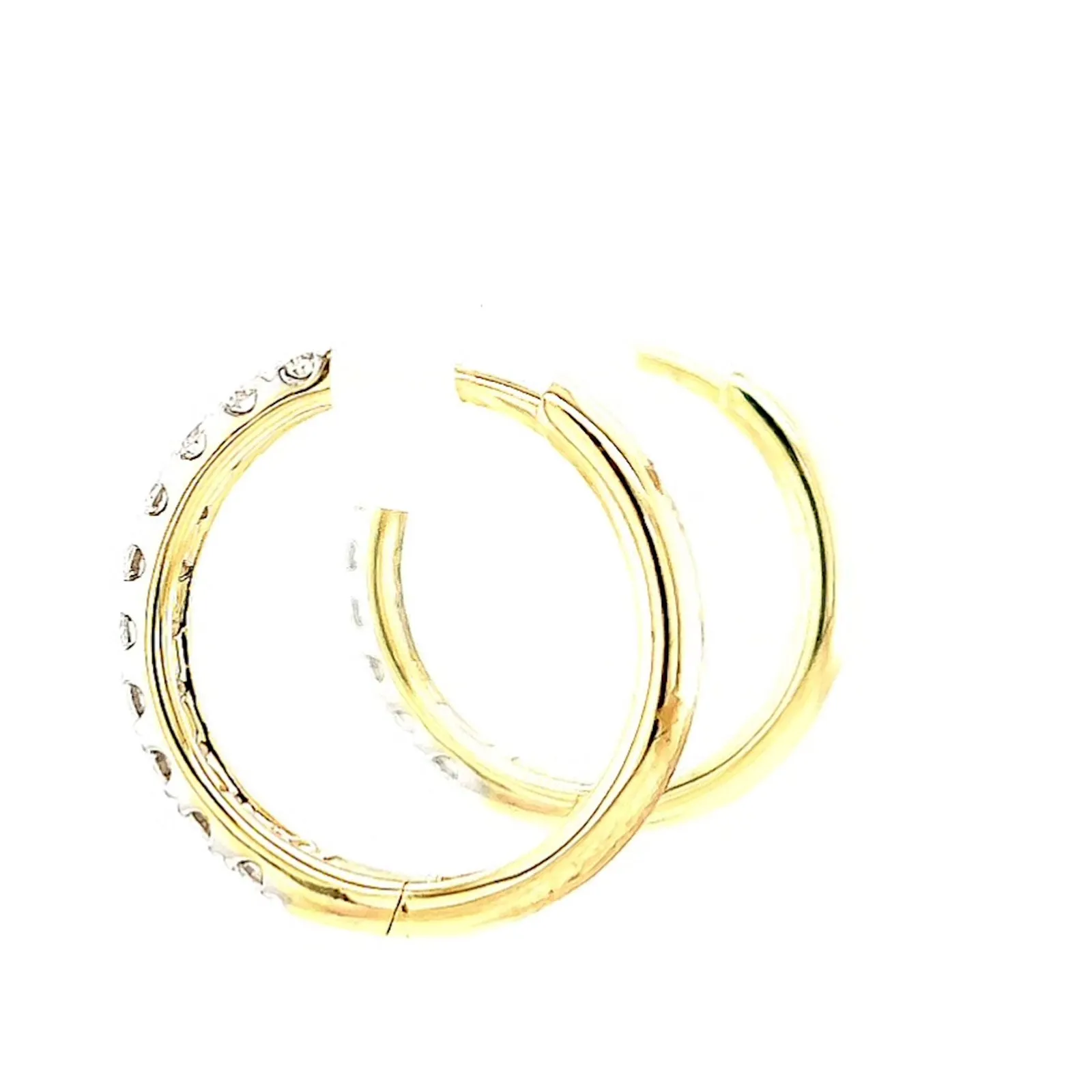 Celebration 9ct Two Tone Gold Round Brilliant Cut 1/2 CARAT tw of Lab Grown Diamonds Huggie Earrings