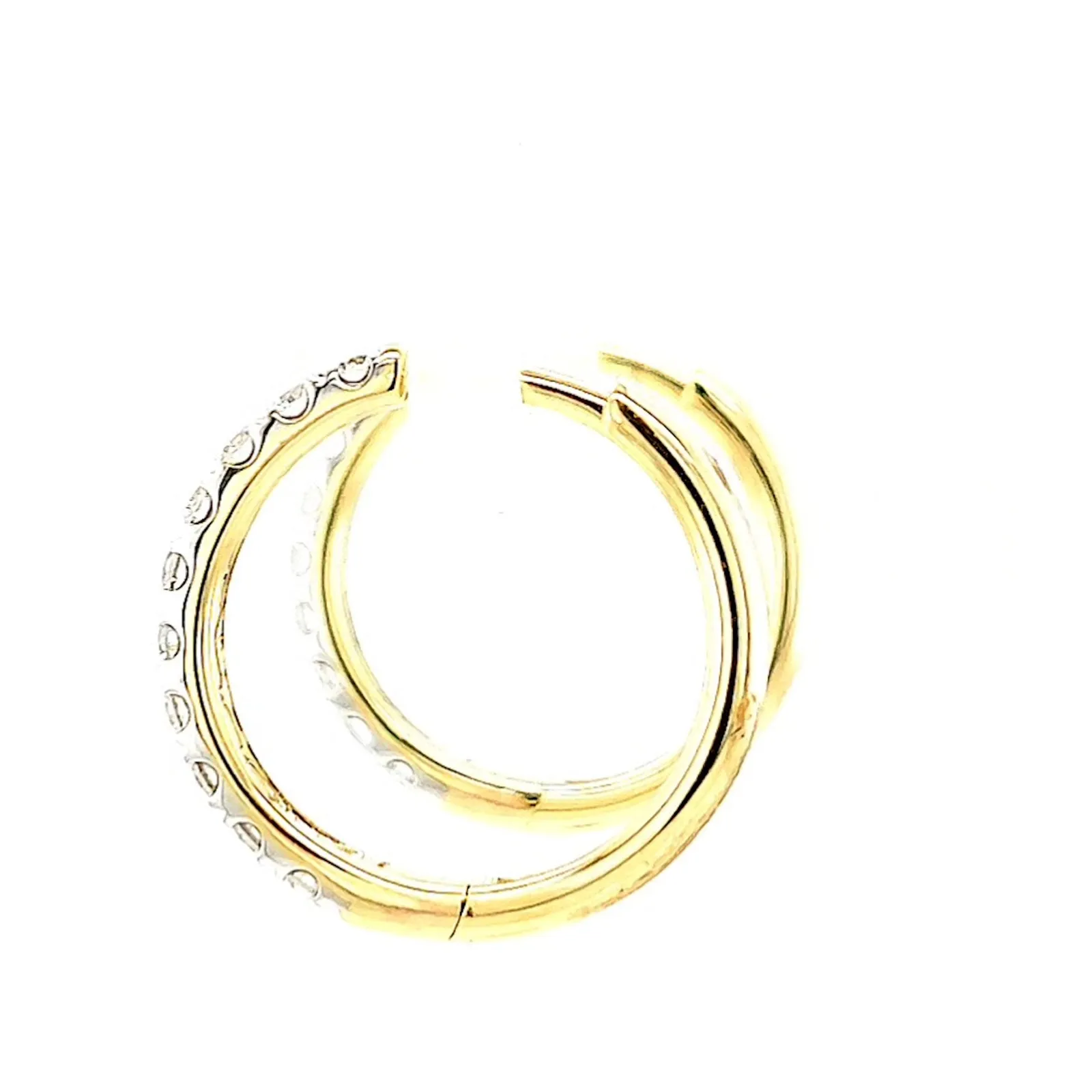 Celebration 9ct Two Tone Gold Round Brilliant Cut 1/2 CARAT tw of Lab Grown Diamonds Huggie Earrings