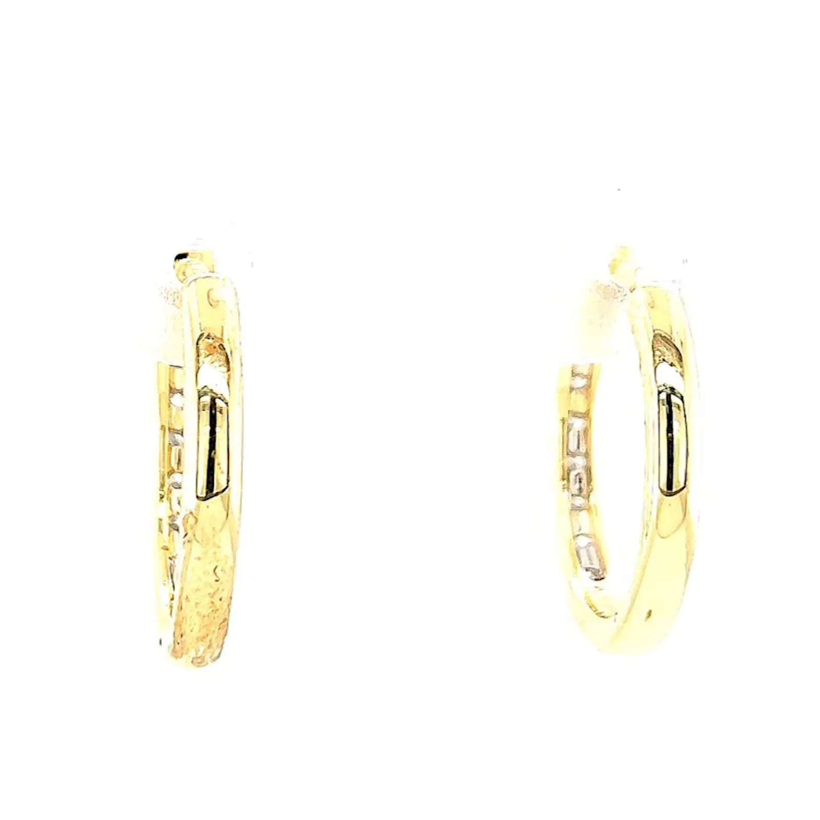 Celebration 9ct Two Tone Gold Round Brilliant Cut 1/2 CARAT tw of Lab Grown Diamonds Huggie Earrings