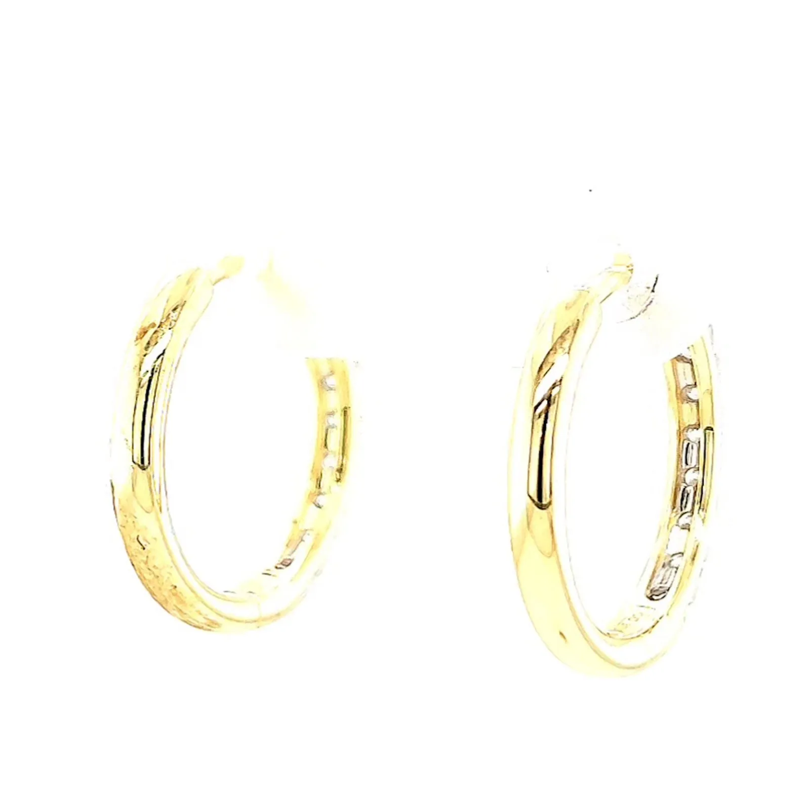 Celebration 9ct Two Tone Gold Round Brilliant Cut 1/2 CARAT tw of Lab Grown Diamonds Huggie Earrings