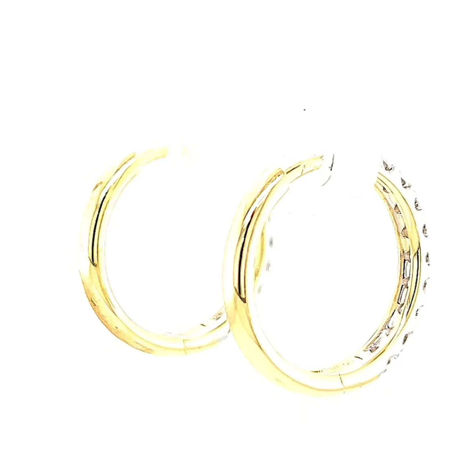 Celebration 9ct Two Tone Gold Round Brilliant Cut 1/2 CARAT tw of Lab Grown Diamonds Huggie Earrings