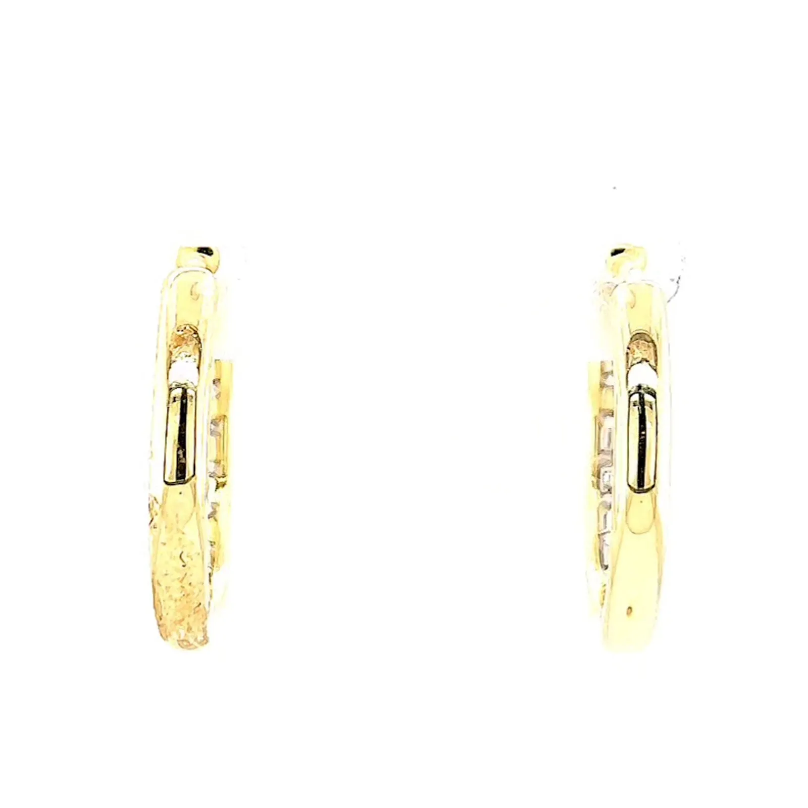 Celebration 9ct Two Tone Gold Round Brilliant Cut 1/2 CARAT tw of Lab Grown Diamonds Huggie Earrings