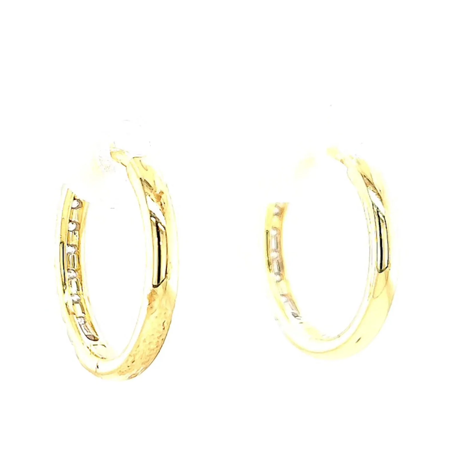 Celebration 9ct Two Tone Gold Round Brilliant Cut 1/2 CARAT tw of Lab Grown Diamonds Huggie Earrings