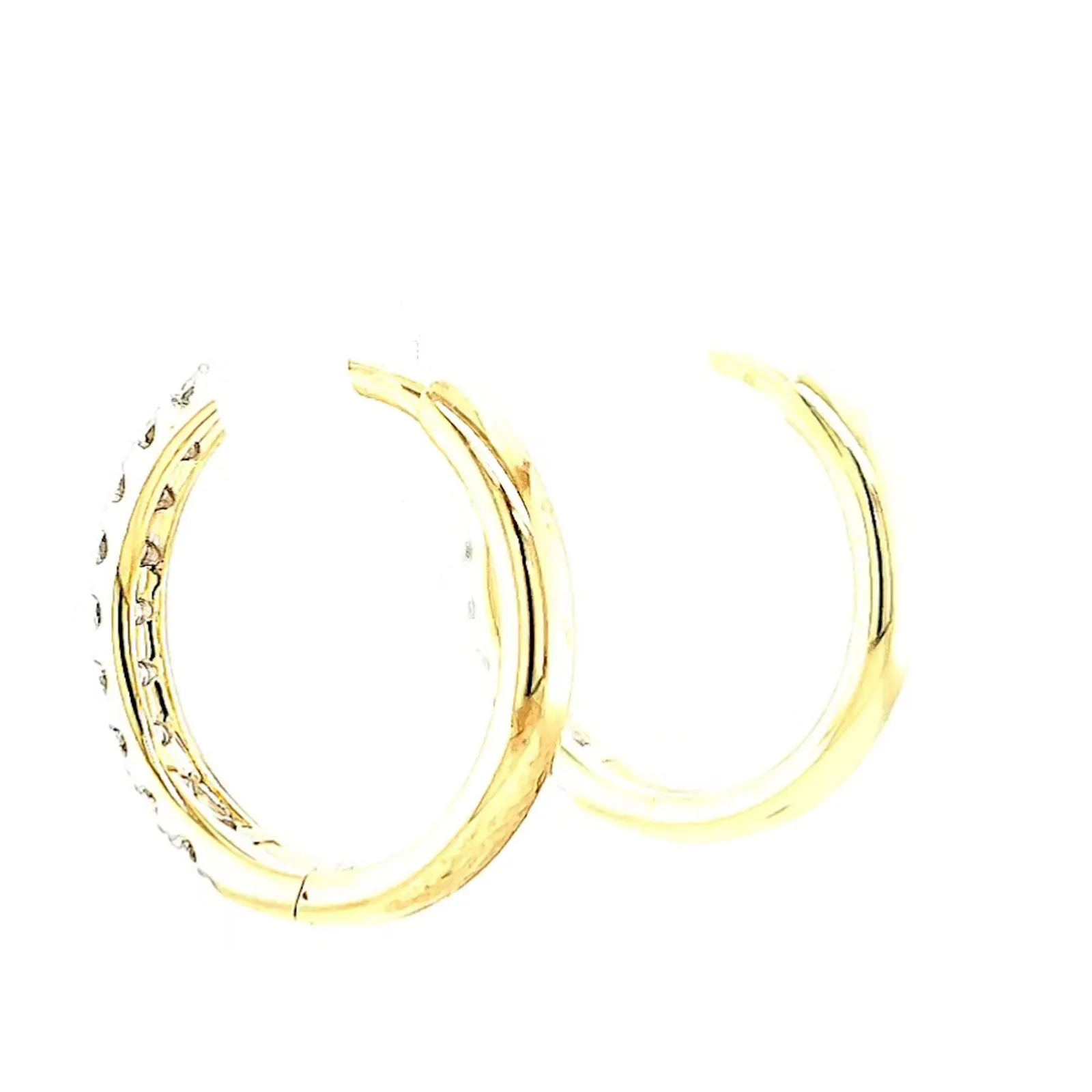 Celebration 9ct Two Tone Gold Round Brilliant Cut 1/2 CARAT tw of Lab Grown Diamonds Huggie Earrings