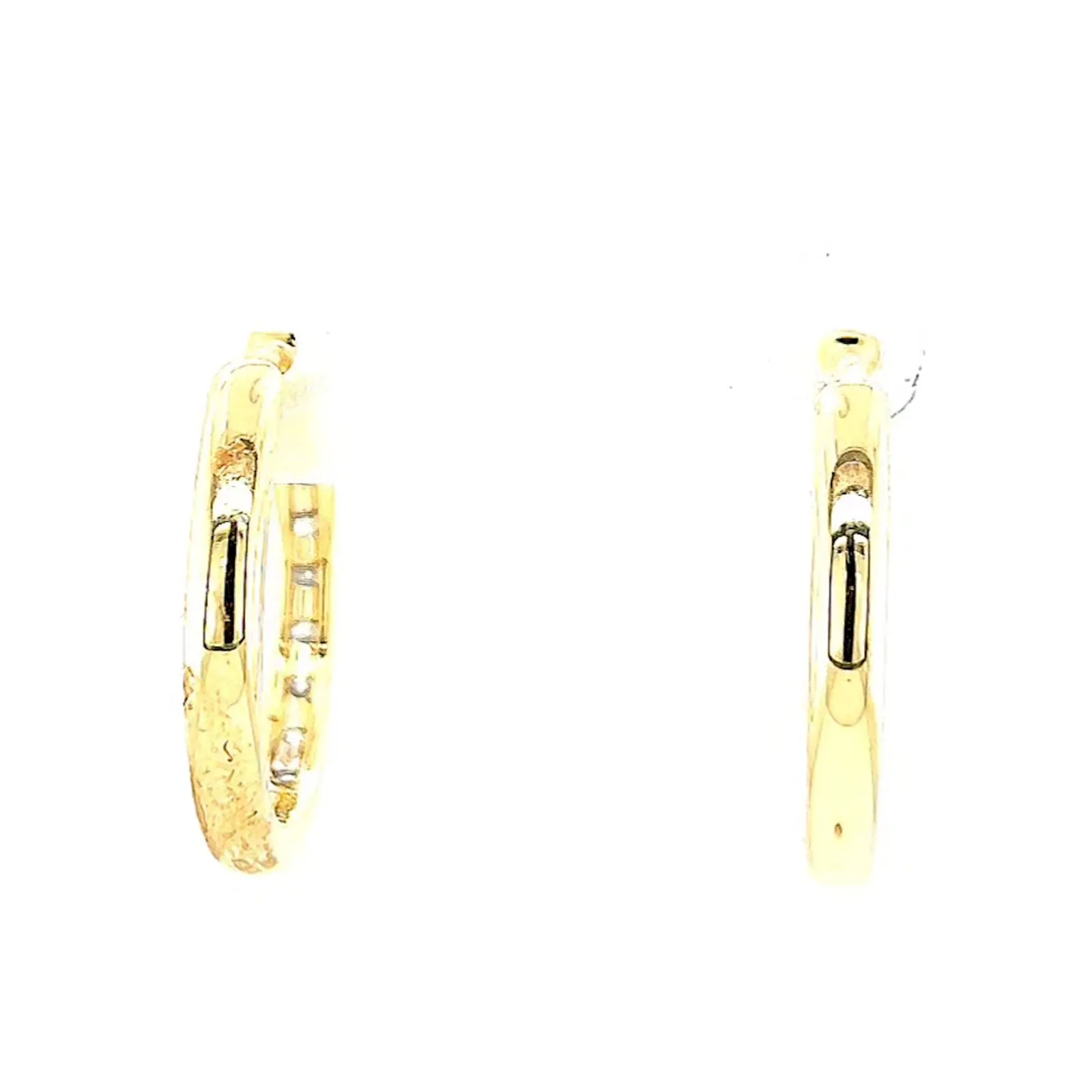 Celebration 9ct Two Tone Gold Round Brilliant Cut 1/2 CARAT tw of Lab Grown Diamonds Huggie Earrings