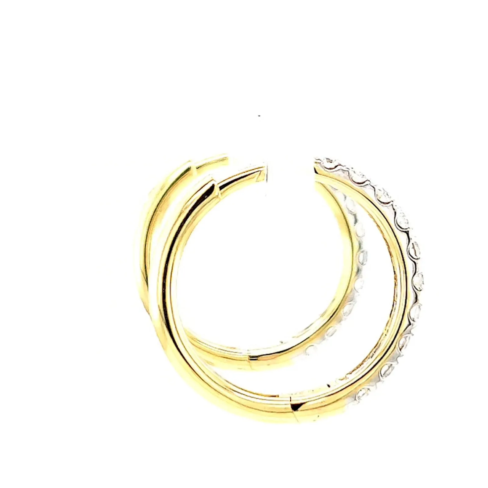 Celebration 9ct Two Tone Gold Round Brilliant Cut 1/2 CARAT tw of Lab Grown Diamonds Huggie Earrings