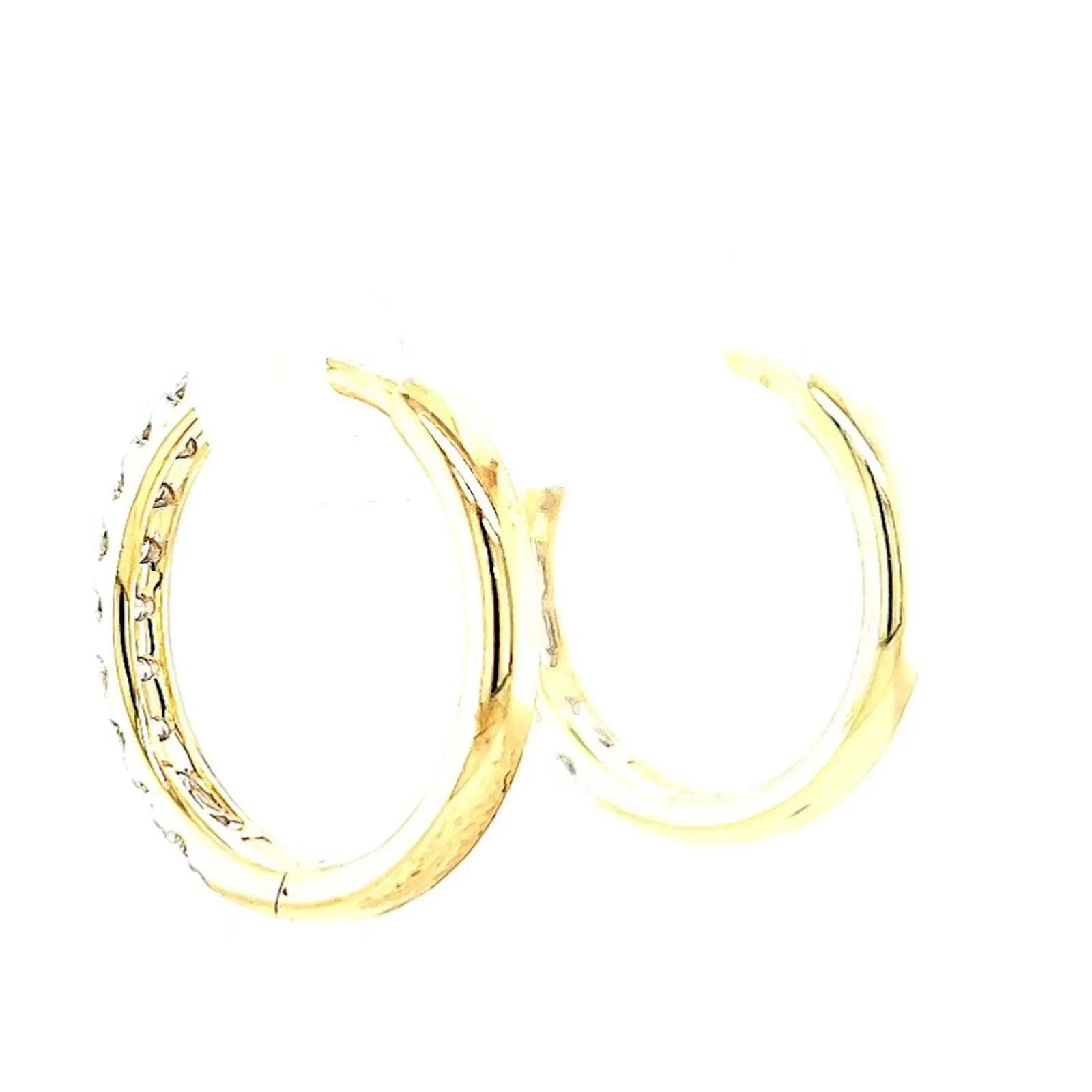 Celebration 9ct Two Tone Gold Round Brilliant Cut 1/2 CARAT tw of Lab Grown Diamonds Huggie Earrings