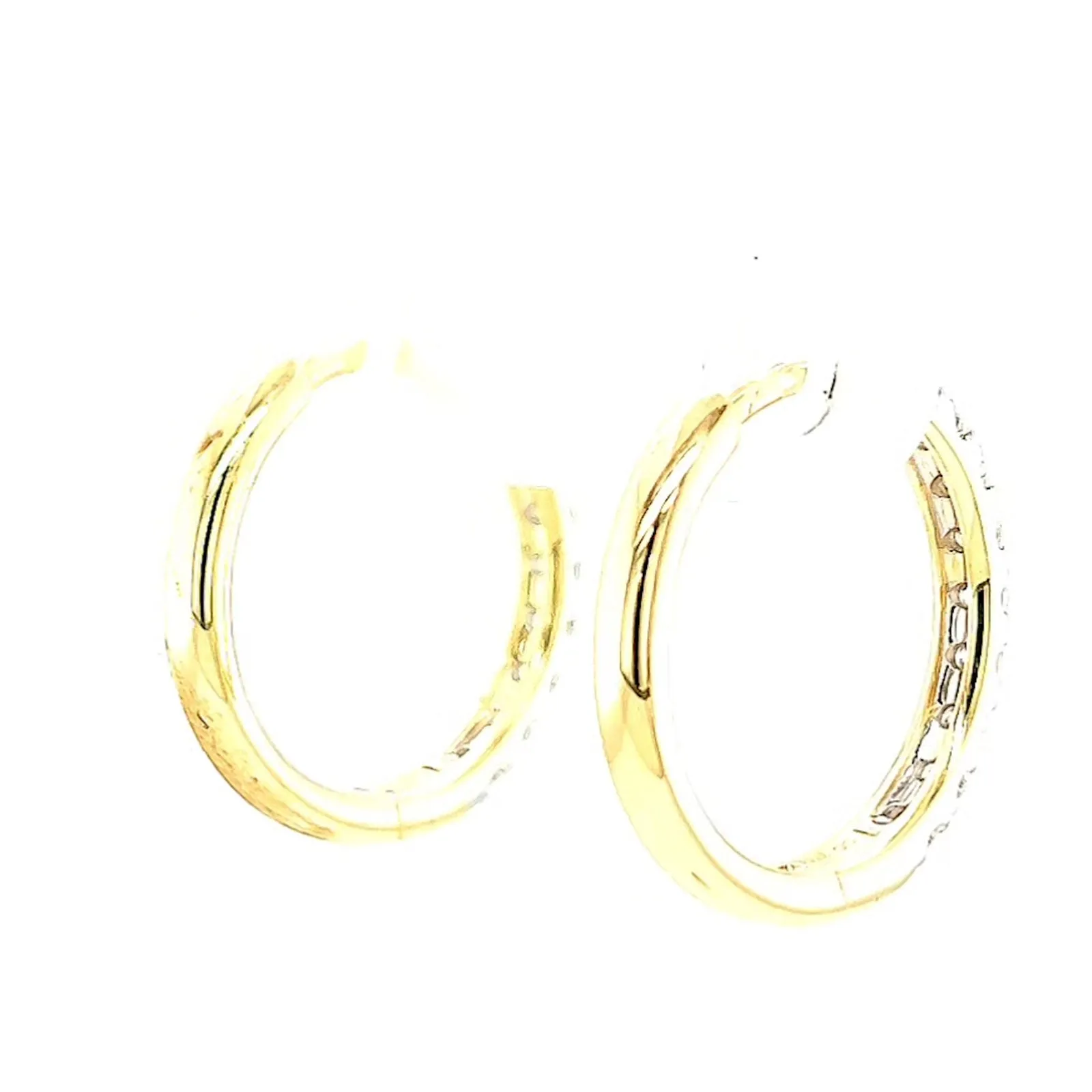 Celebration 9ct Two Tone Gold Round Brilliant Cut 1/2 CARAT tw of Lab Grown Diamonds Huggie Earrings