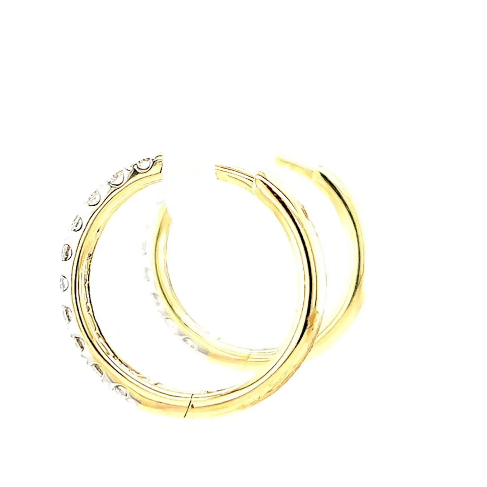 Celebration 9ct Two Tone Gold Round Brilliant Cut 1/2 CARAT tw of Lab Grown Diamonds Huggie Earrings