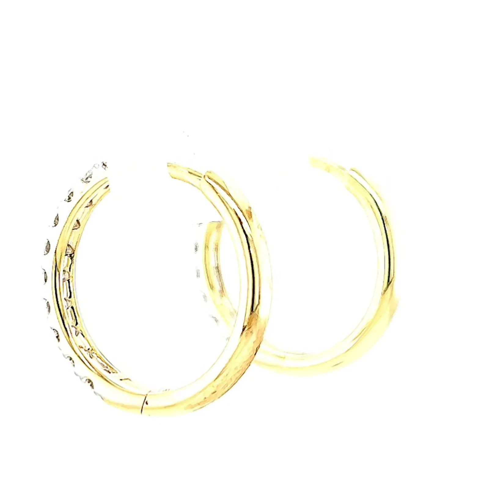 Celebration 9ct Two Tone Gold Round Brilliant Cut 1/2 CARAT tw of Lab Grown Diamonds Huggie Earrings