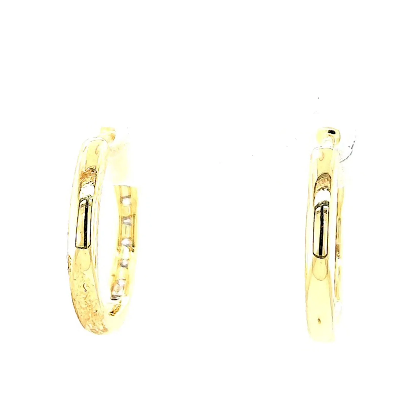 Celebration 9ct Two Tone Gold Round Brilliant Cut 1/2 CARAT tw of Lab Grown Diamonds Huggie Earrings