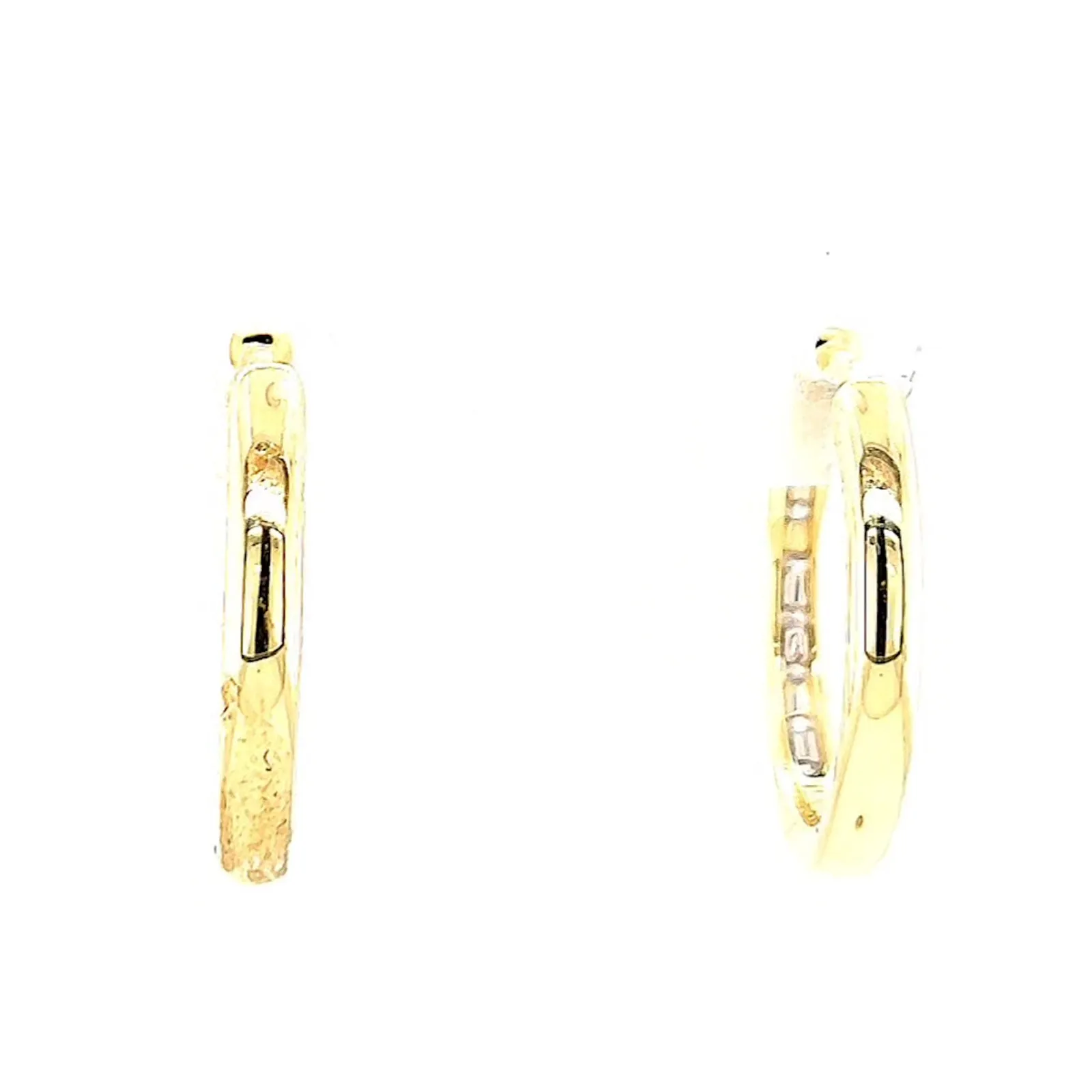 Celebration 9ct Two Tone Gold Round Brilliant Cut 1/2 CARAT tw of Lab Grown Diamonds Huggie Earrings