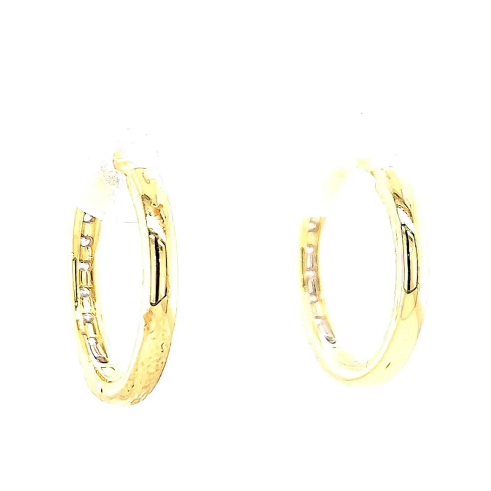 Celebration 9ct Two Tone Gold Round Brilliant Cut 1/2 CARAT tw of Lab Grown Diamonds Huggie Earrings