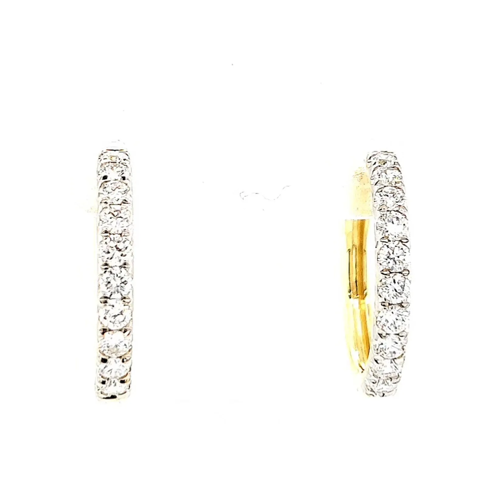 Celebration 9ct Two Tone Gold Round Brilliant Cut 1/2 CARAT tw of Lab Grown Diamonds Huggie Earrings