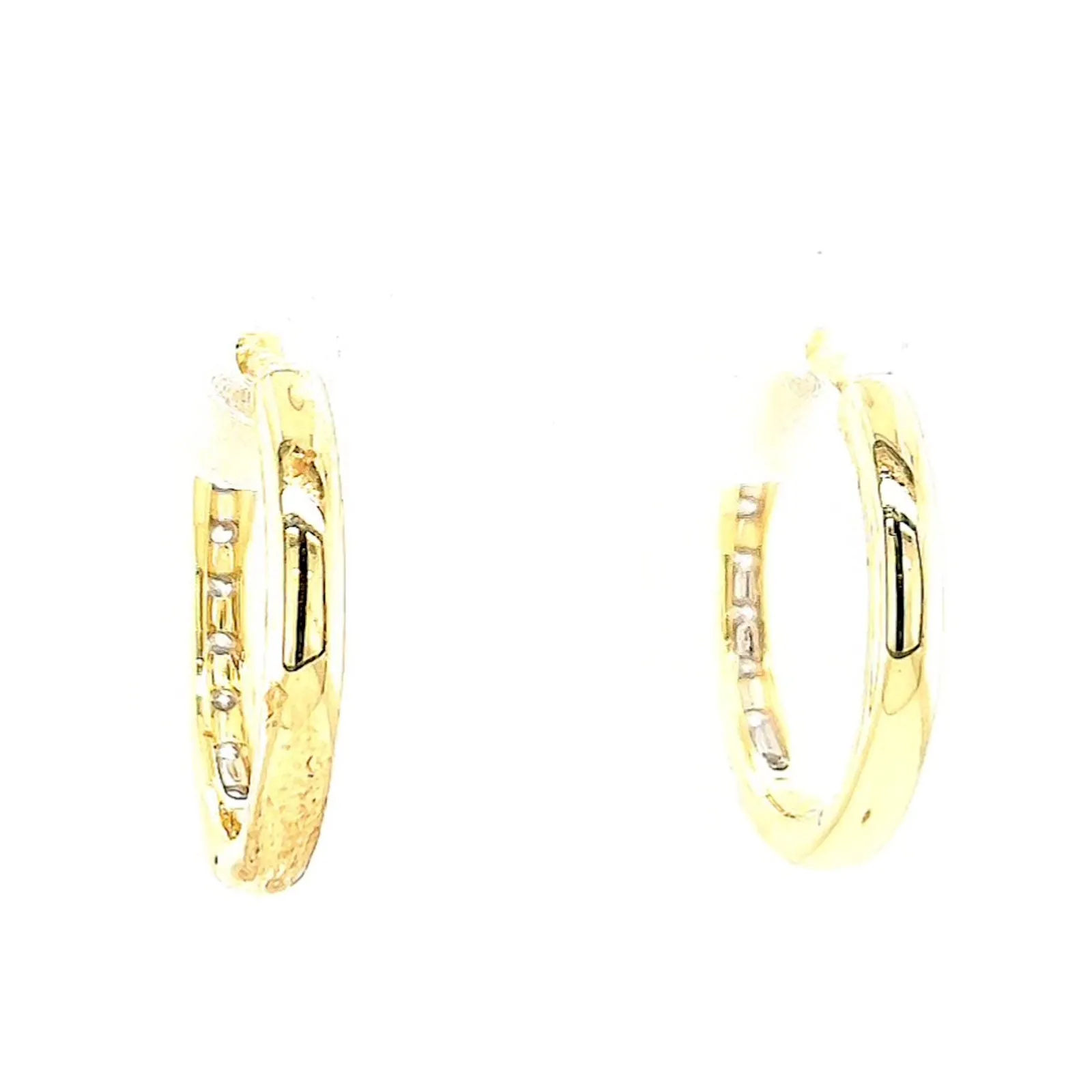 Celebration 9ct Two Tone Gold Round Brilliant Cut 1/2 CARAT tw of Lab Grown Diamonds Huggie Earrings