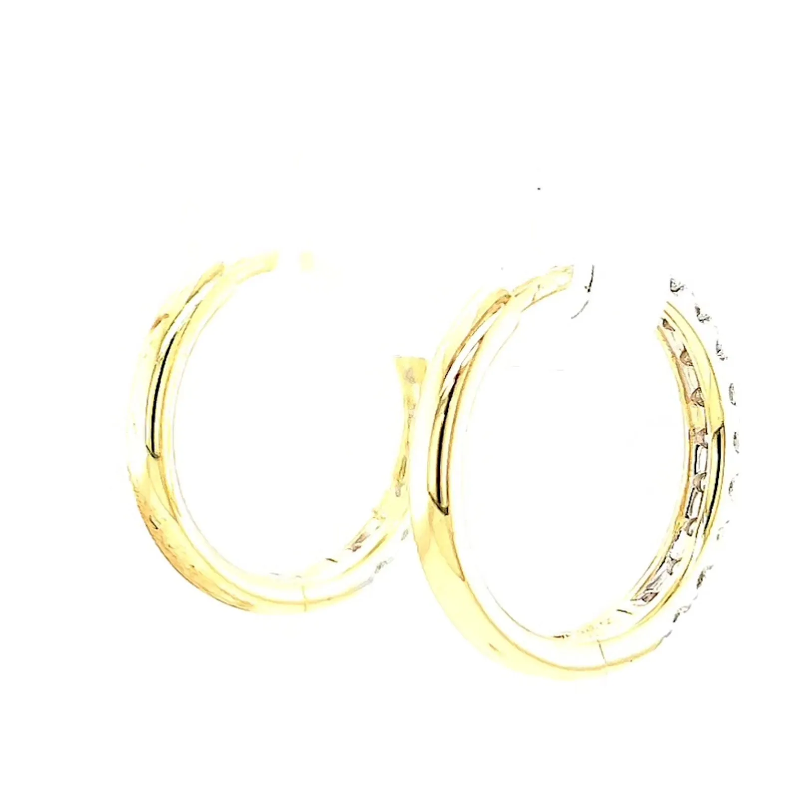 Celebration 9ct Two Tone Gold Round Brilliant Cut 1/2 CARAT tw of Lab Grown Diamonds Huggie Earrings