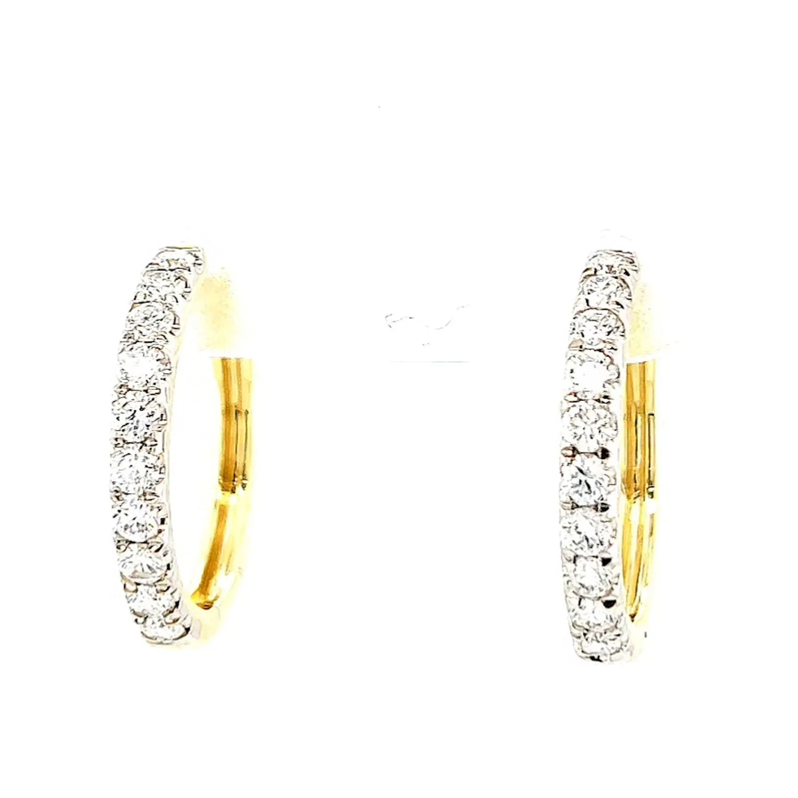 Celebration 9ct Two Tone Gold Round Brilliant Cut 1/2 CARAT tw of Lab Grown Diamonds Huggie Earrings