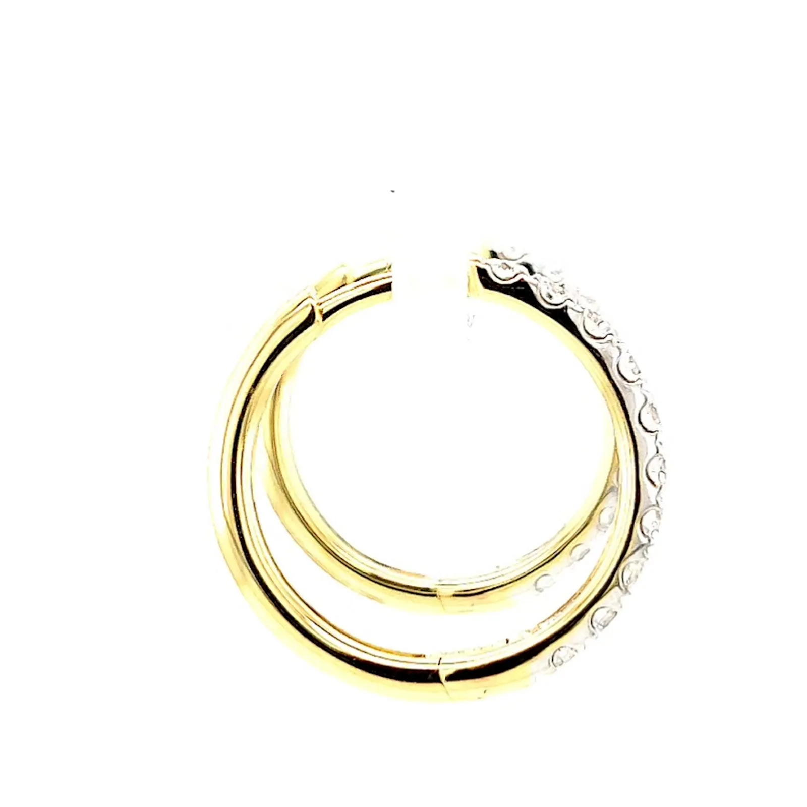 Celebration 9ct Two Tone Gold Round Brilliant Cut 1/2 CARAT tw of Lab Grown Diamonds Huggie Earrings