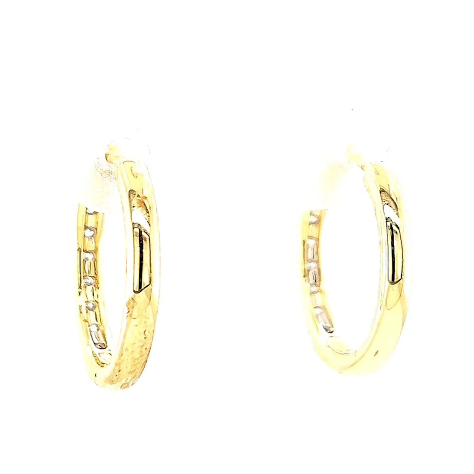 Celebration 9ct Two Tone Gold Round Brilliant Cut 1/2 CARAT tw of Lab Grown Diamonds Huggie Earrings