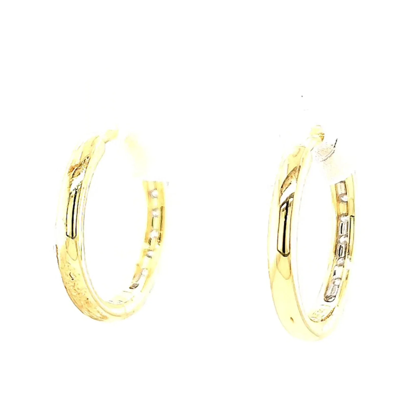 Celebration 9ct Two Tone Gold Round Brilliant Cut 1/2 CARAT tw of Lab Grown Diamonds Huggie Earrings