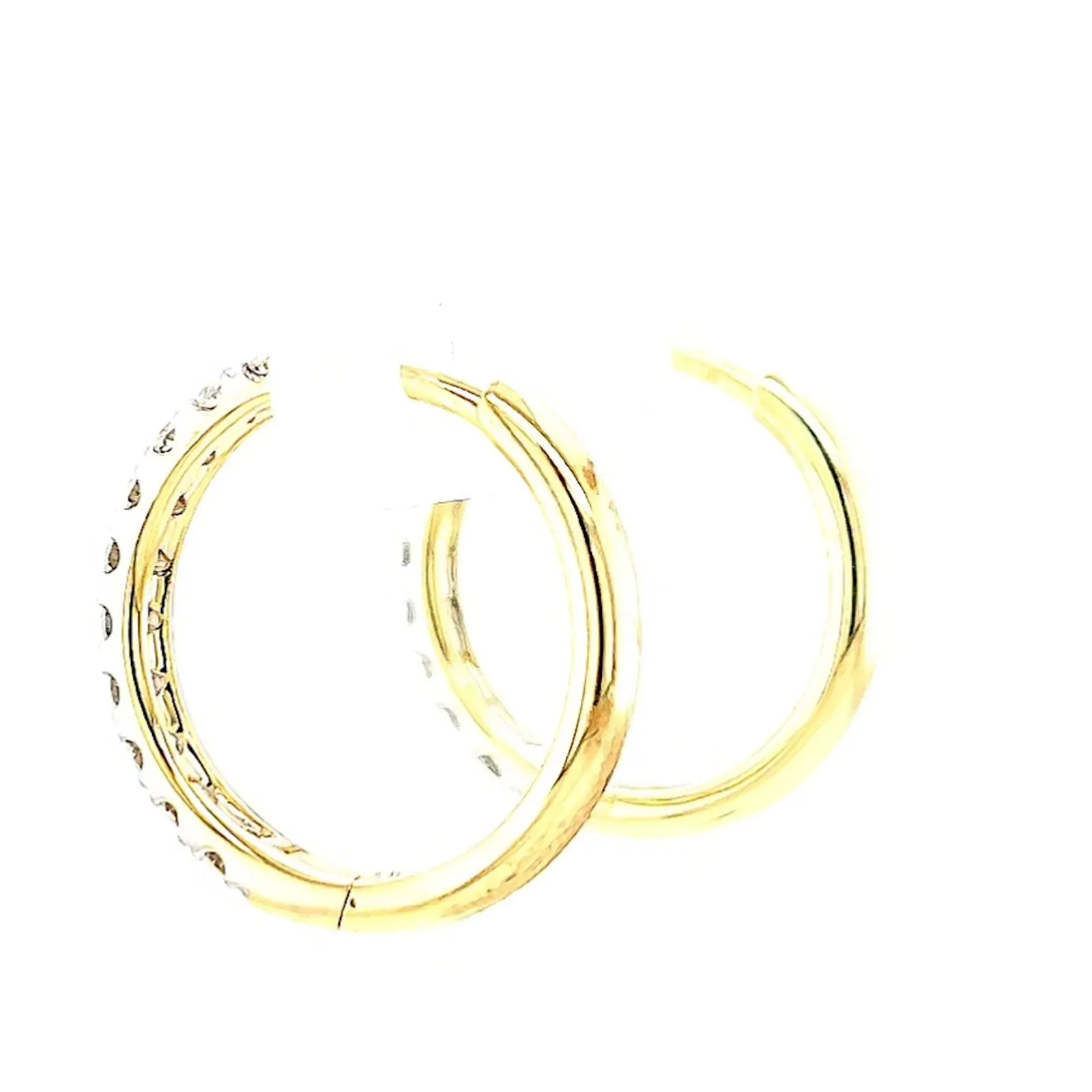 Celebration 9ct Two Tone Gold Round Brilliant Cut 1/2 CARAT tw of Lab Grown Diamonds Huggie Earrings