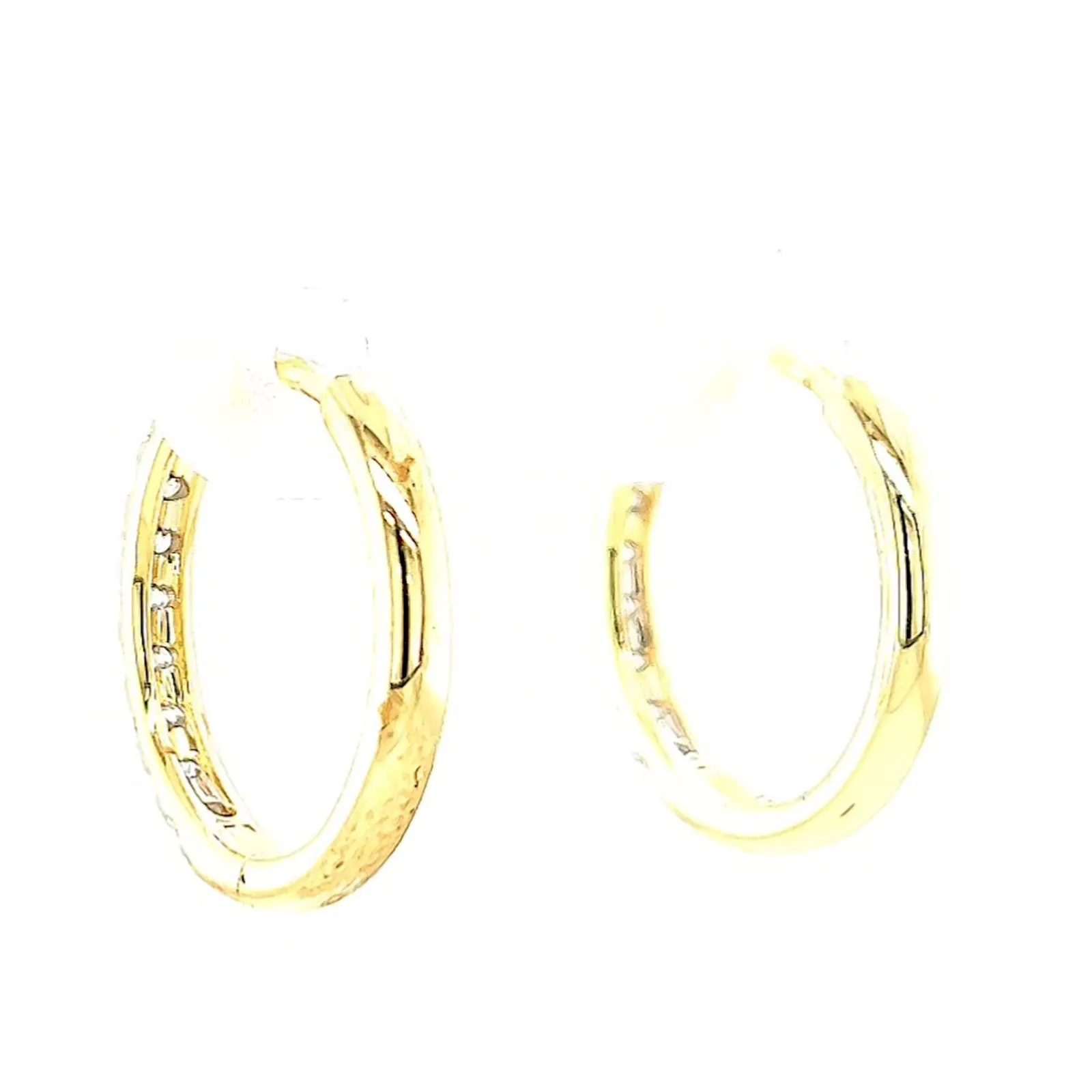 Celebration 9ct Two Tone Gold Round Brilliant Cut 1/2 CARAT tw of Lab Grown Diamonds Huggie Earrings