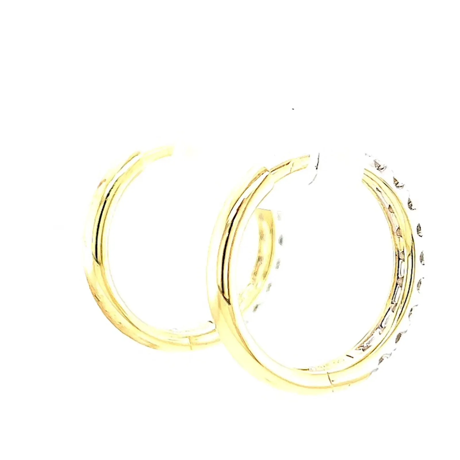 Celebration 9ct Two Tone Gold Round Brilliant Cut 1/2 CARAT tw of Lab Grown Diamonds Huggie Earrings