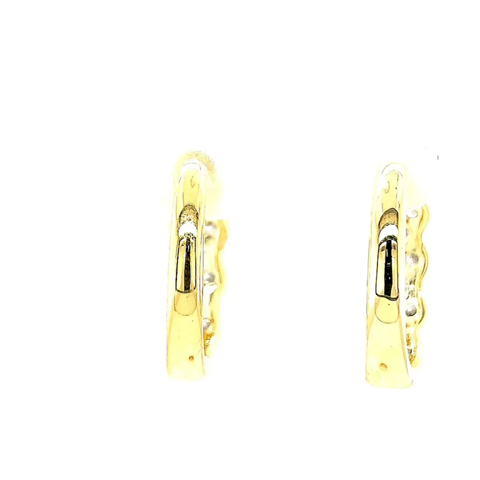 Celebration 9ct Two Tone Gold Round Brilliant Cut 1.25 CARAT tw of Lab Grown Diamonds Huggies Earrings