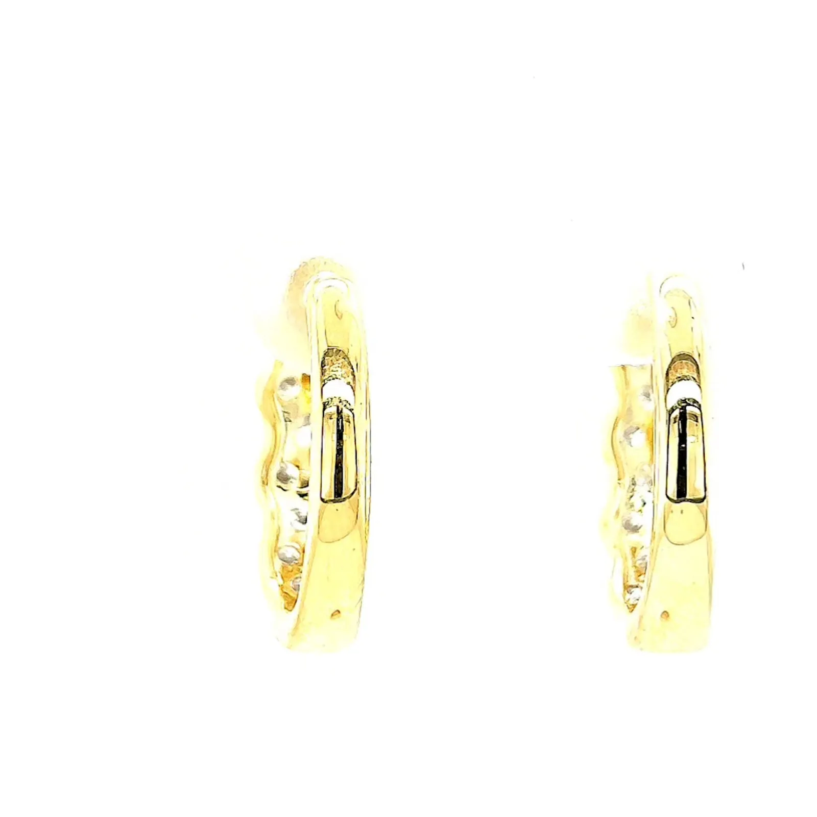 Celebration 9ct Two Tone Gold Round Brilliant Cut 1.25 CARAT tw of Lab Grown Diamonds Huggies Earrings